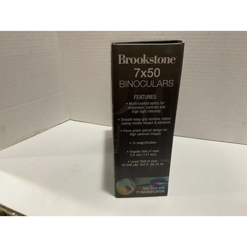 Brookstone 7 x 50 Binoculars w/Carrying Case and Neck Strap NEW FACTORY SEALED